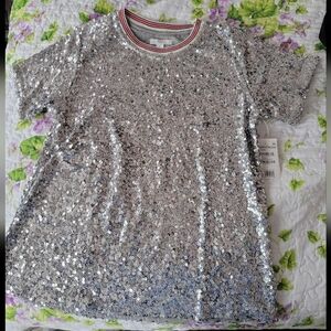NWT 1901 Silver Sequin shirt